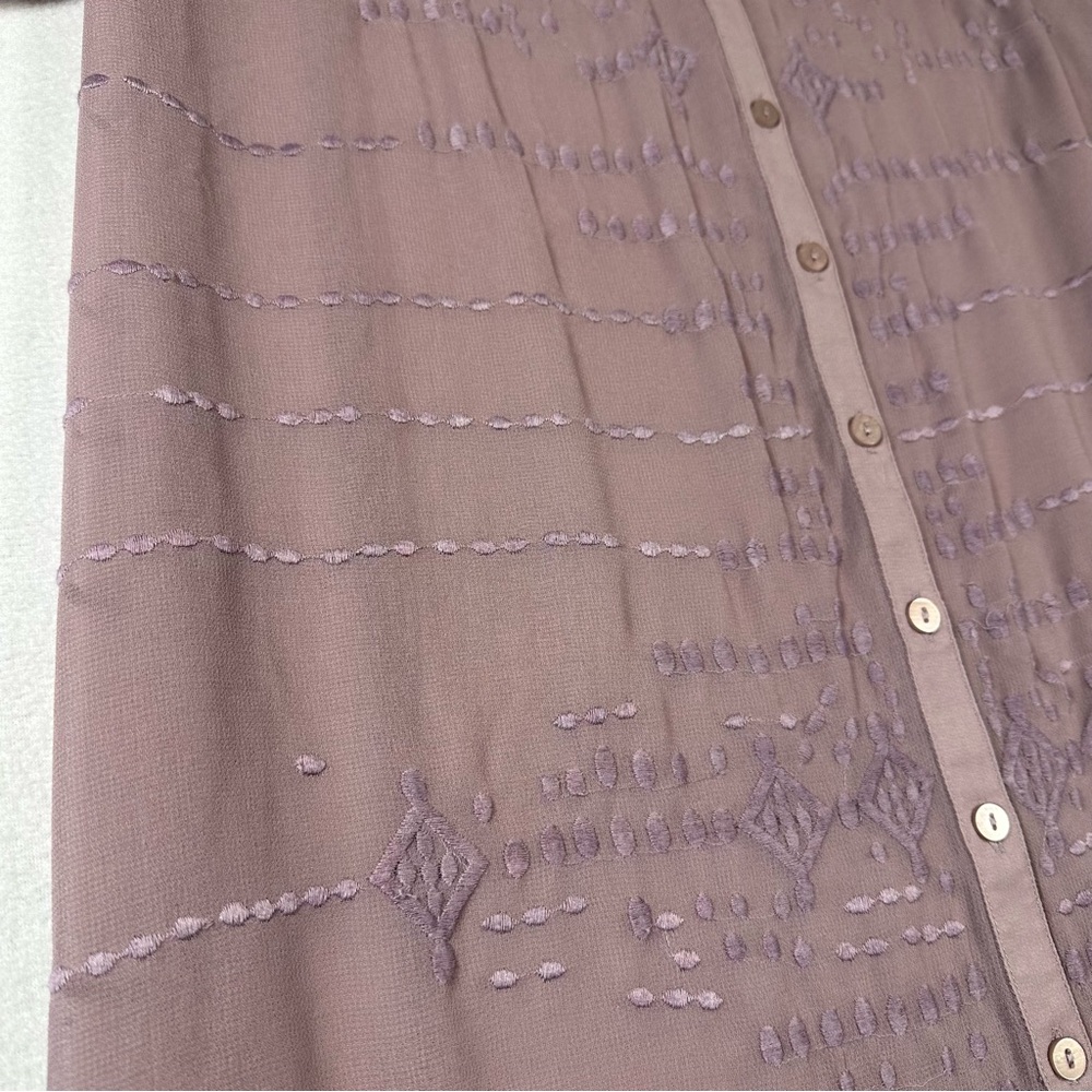 Soft Surroundings Georgette Maxi Dress Mauve Women’s Size Small Embroidered - Picture 5 of 12